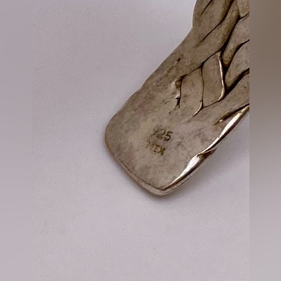 Vintage sterling silver woven cuff bracelet - Picture 4 of 5